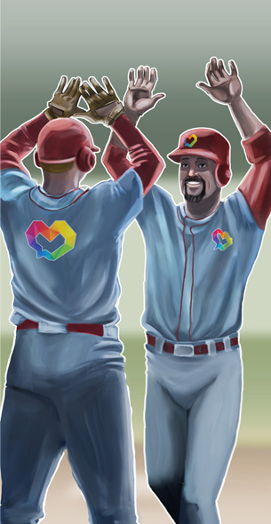 baseball players celebtrating