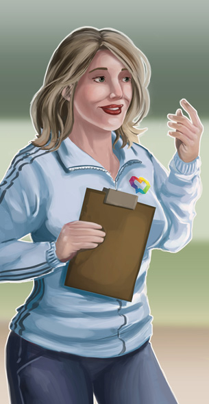 coach with clipboard