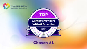 SweetRush secures the first spot as a top content provider with AI tools expertise among learning and development companies.